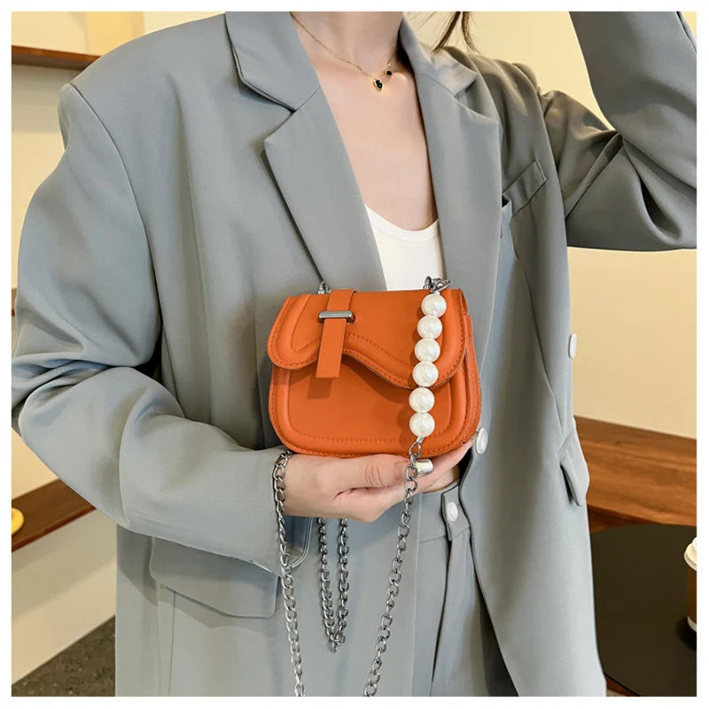 Pearls Crossbody Messenger Handbags Small Shoulder Bag