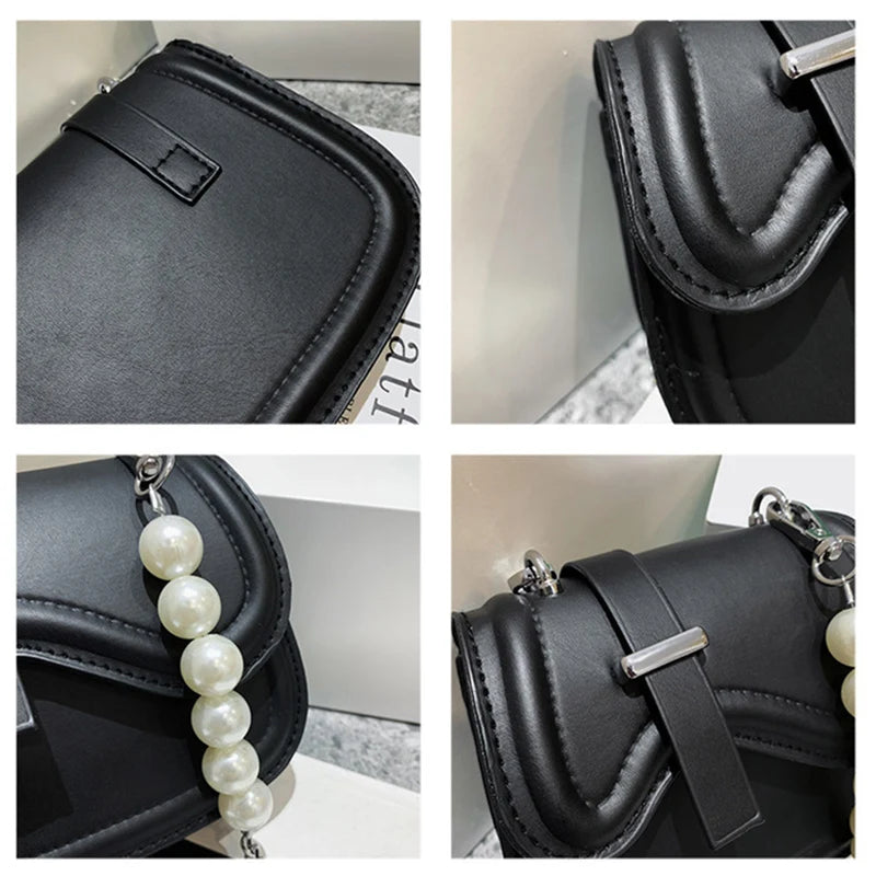 Pearls Crossbody Messenger Handbags Small Shoulder Bag