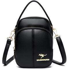 Solid Headphone Jack Women's Shoulder Bag High Leather Crossbody Handbag