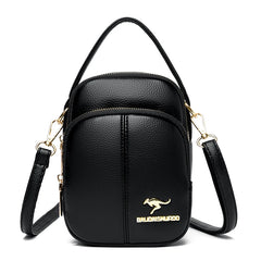 Solid Headphone Jack Women's Shoulder Bag High Leather Crossbody Handbag