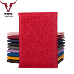 Candy Red Passport Holder PU Leather Cover