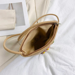 Solid Knitting Ladies Shoulder Bag Women's Messenger Bag Small Women Beach Bags