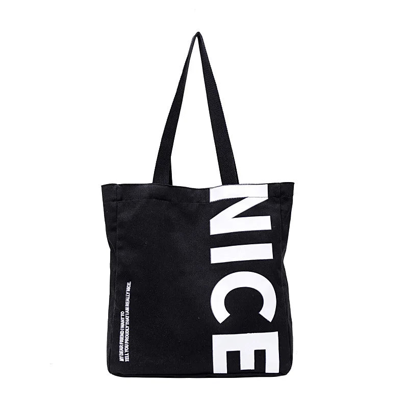 Hand Printed Canvas Shopping Bag Women's Handbag