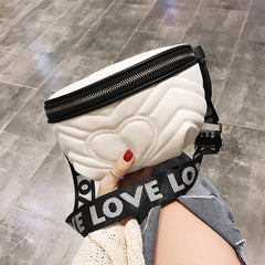 Heart Decor Women Waist Bag Crossbody Shoulder Bag