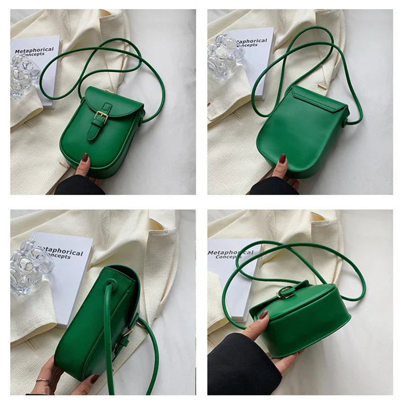 Solid Leather Women's Shoulder Bag Crossbody Cell Phone Bags