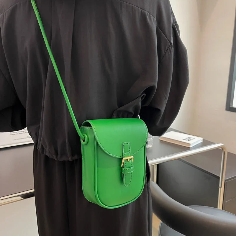 Solid Leather Women's Shoulder Bag Crossbody Cell Phone Bags
