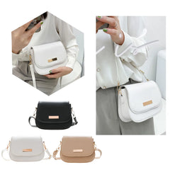 Solid Messenger Bag Lady Casual Flap Crossbody Bag for Women