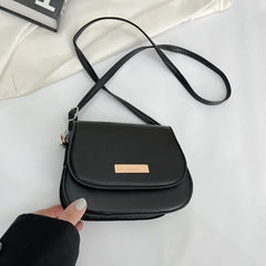 Solid Messenger Bag Lady Casual Flap Crossbody Bag for Women