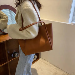 Large Capacity Shoulder Bag Women's Tote Bag, Solid Mother Bag, Handbags