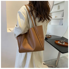 Large Capacity Tote Bag Women's Shoulder Handbag Gray