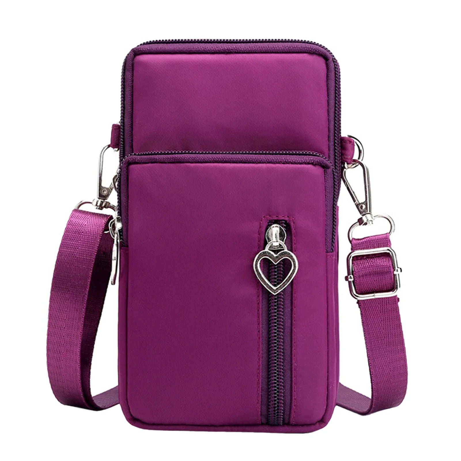 Solid Zipper Messenger Bag for Women