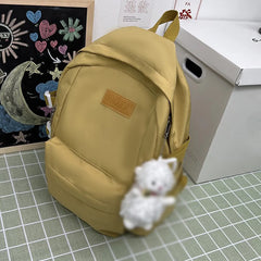 Solid Nylon Women Backpack Casual Student School Bag Travel Rucksacks