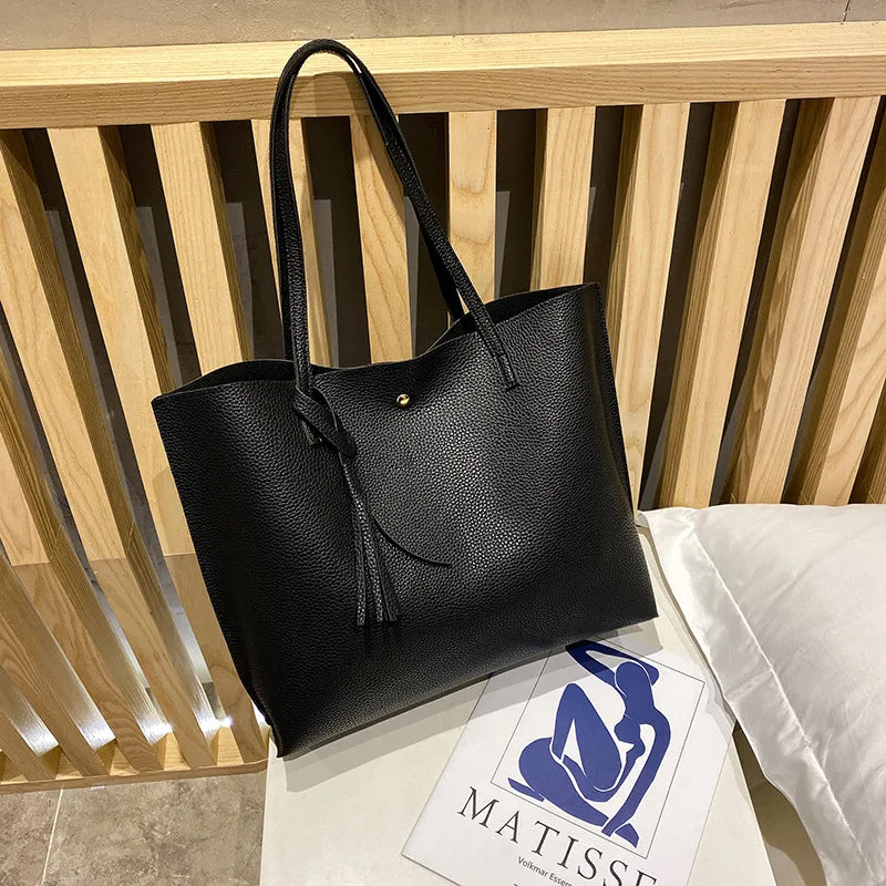 Large Capacity PU Leather Shoulder Bag for Women