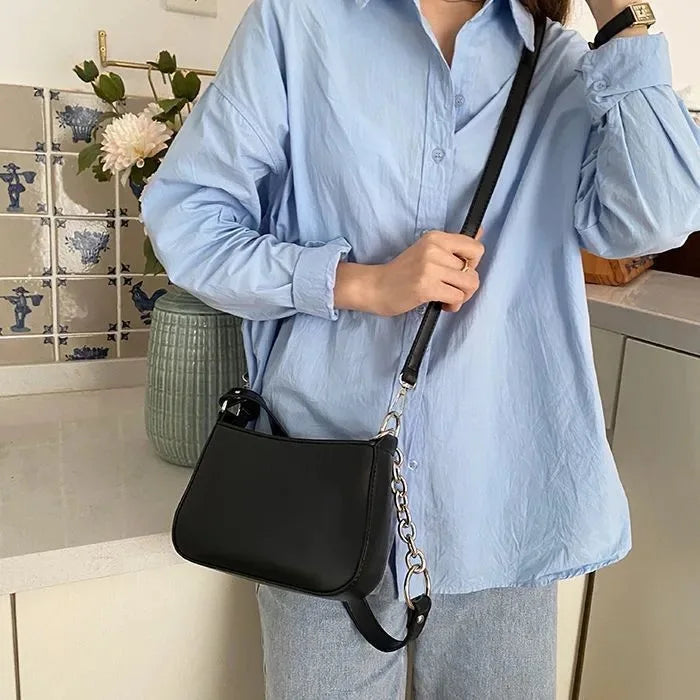 Small Square Shoulder Bag with Chain for Women