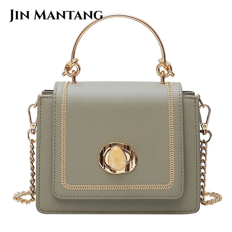 Small Square Crossbody Bag for Women PU Leather Shoulder Bag