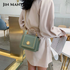 Small Square Crossbody Bag for Women PU Leather Shoulder Bag