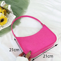 Women's PU Leather Underarm Handbag Shoulder Shopping Bag