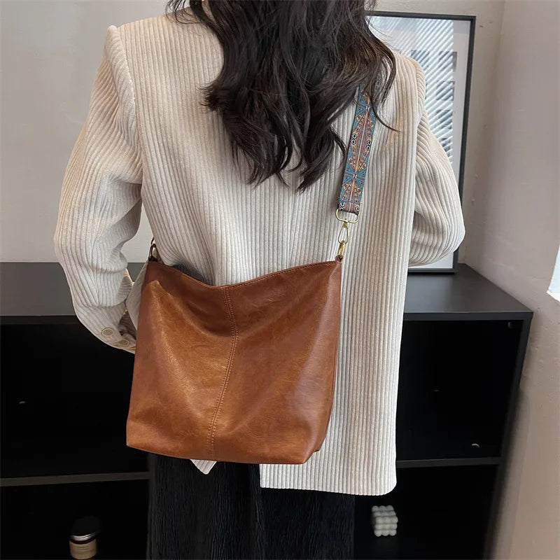 PU Leather Women Shoulder Bag Large Capacity Handbag Totes