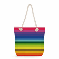 Solid Print Handbags Thick Rope High Capacity Women Shoulder Bag