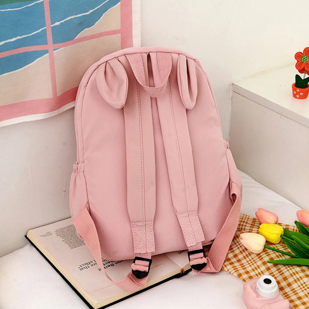 Solid Rabbit Backpack Personalized Embroidered Name Large Capacity