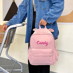 Solid Rabbit Backpack Personalized Embroidered Name Large Capacity