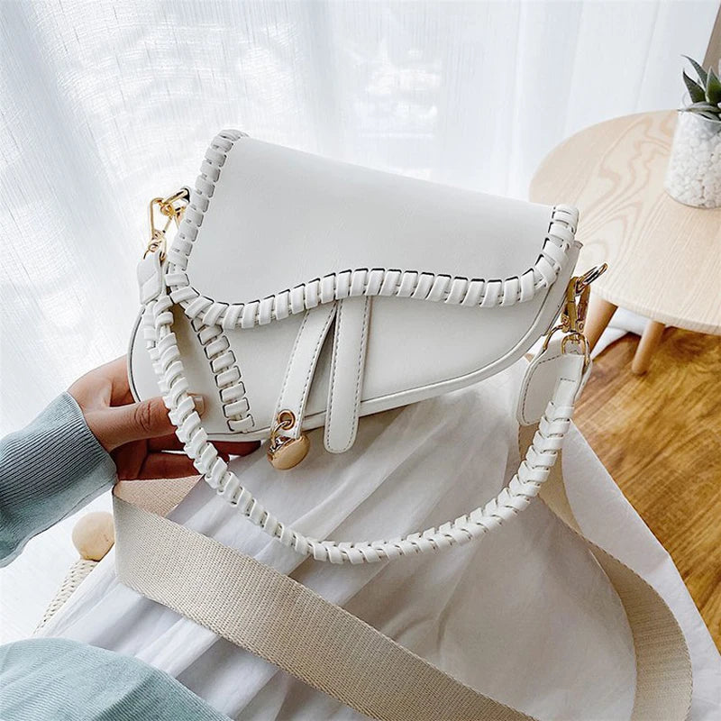Women's PU Leather Saddle Bag Crossbody Handbags