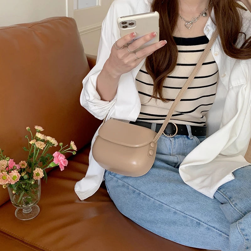 Zebra-stripe Crossbody Shoulder Bag PU Leather Women's Handbag