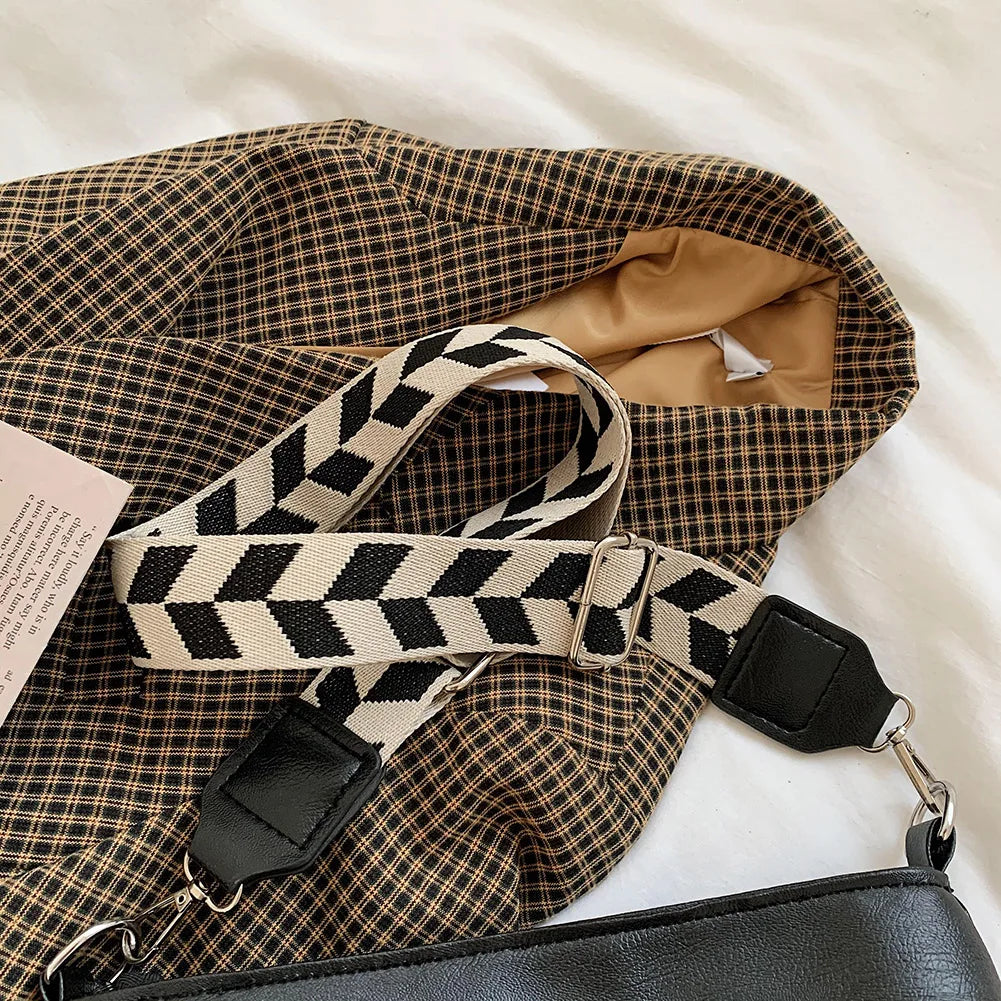 Plaid Pattern Crossbody Bag with Shoulder Strap