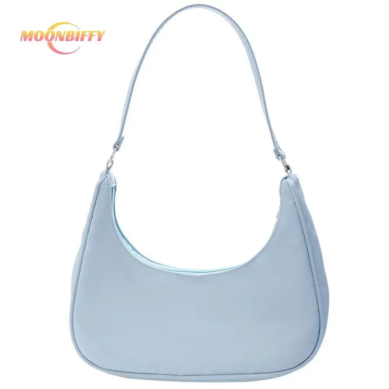 Solid Shoulder Purse Women Underarm Bag Beige Pink