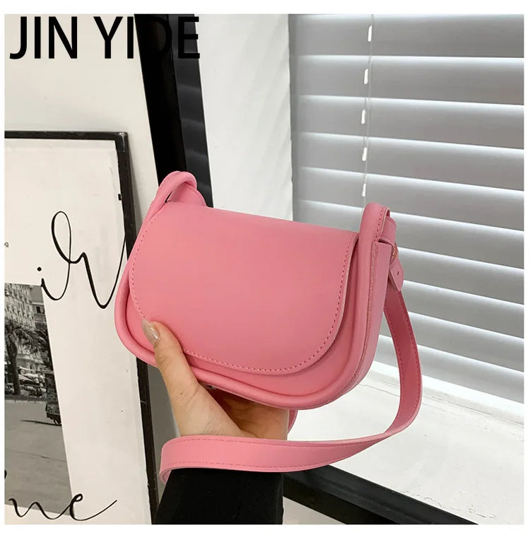 Green PU Leather Saddle Bag Crossbody Shoulder Handbag