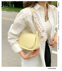 Green PU Leather Saddle Bag Crossbody Shoulder Handbag