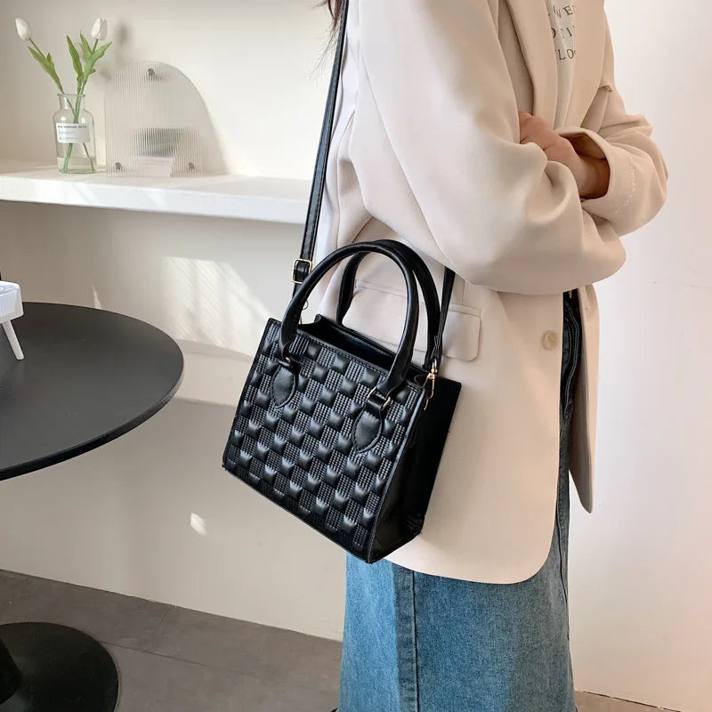 Solid Women's Bag Spring Small Square Bag Retro Shoulder Messenger Handbag