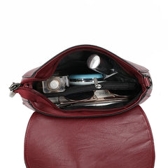 Vintage Soft PU Leather Flap Shoulder Crossbody Bag Purses Handbags