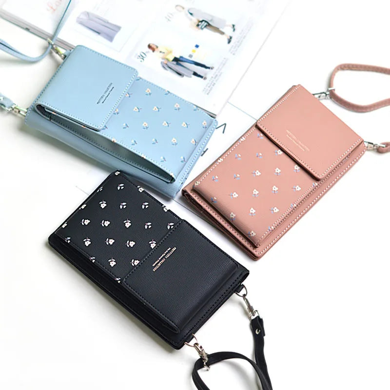 Small Wallet Shoulder Bag Floral Letter Phone Money Purse Organizer