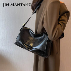 Vintage PU Leather Shoulder Bag for Women Large Tote Handbag Bolsos Sac