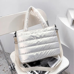 Warm Cotton Crossbody Bag Women Shoulder Tote Winter Handbag