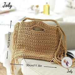 Tassel Summer Beach Bag Handbag Women Grass Weave Bag