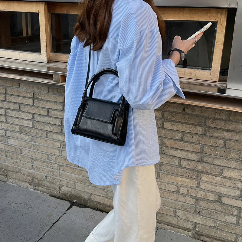 Solid Top-handle Bag Handbags for Women Ladies Shoulder Crossbody Bags