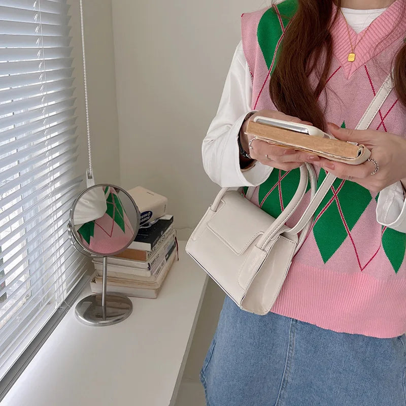 Solid Top-handle Bag Handbags for Women Ladies Shoulder Crossbody Bags