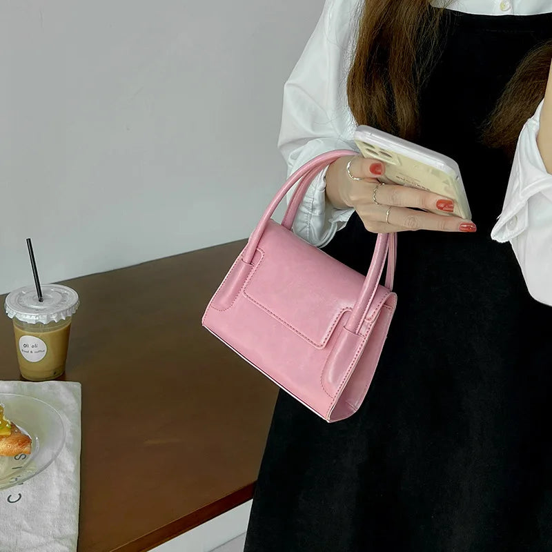 Solid Top-handle Bag Handbags for Women Ladies Shoulder Crossbody Bags