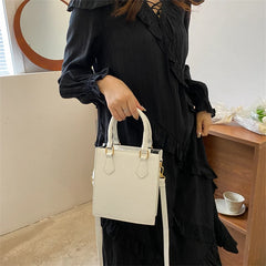Women's Solid Top-handle Crossbody Bag Pu Leather Large Purse Shoulder Bag