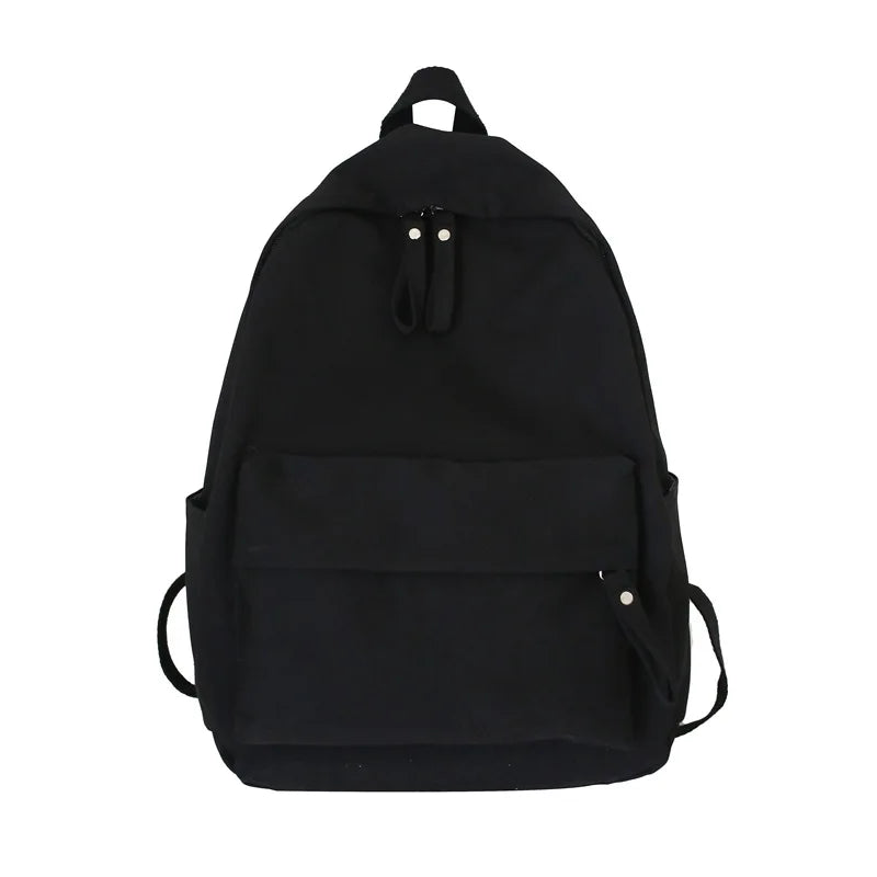 Solid Travel Backpack for Teenage Girls Nylon Shoulder Bags