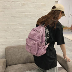 Vintage Casual Backpack Women College Students School Bag Large Capacity Laptop