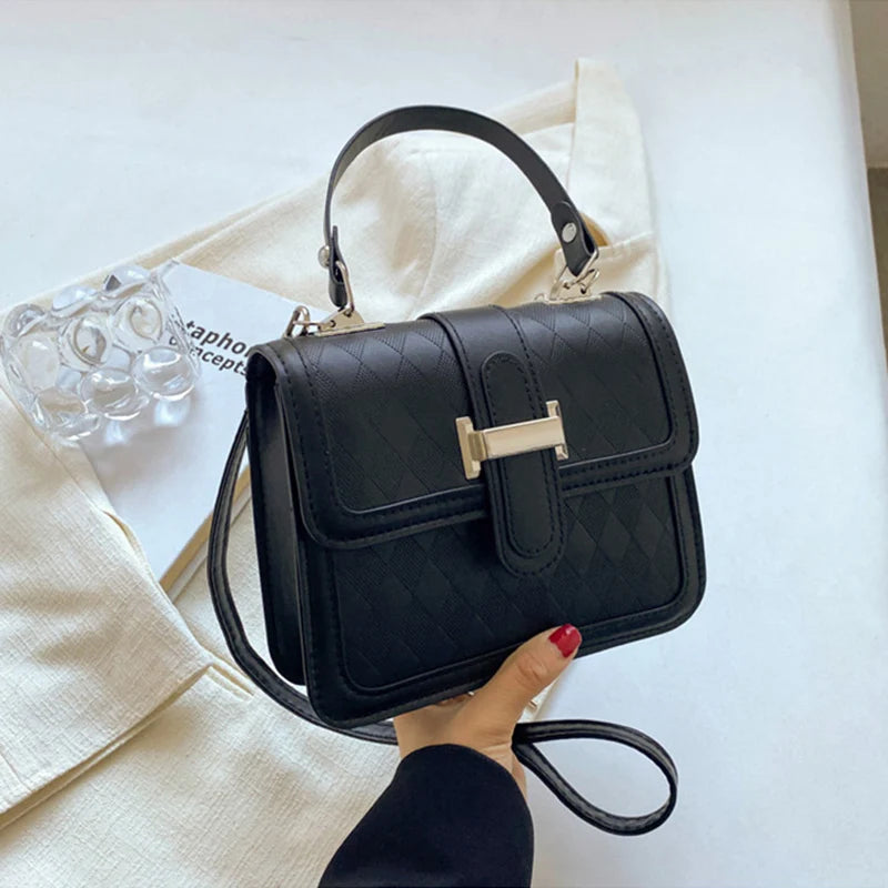 Vintage PU Leather Shoulder Bag for Women Crossbody Handbag Purse Tote