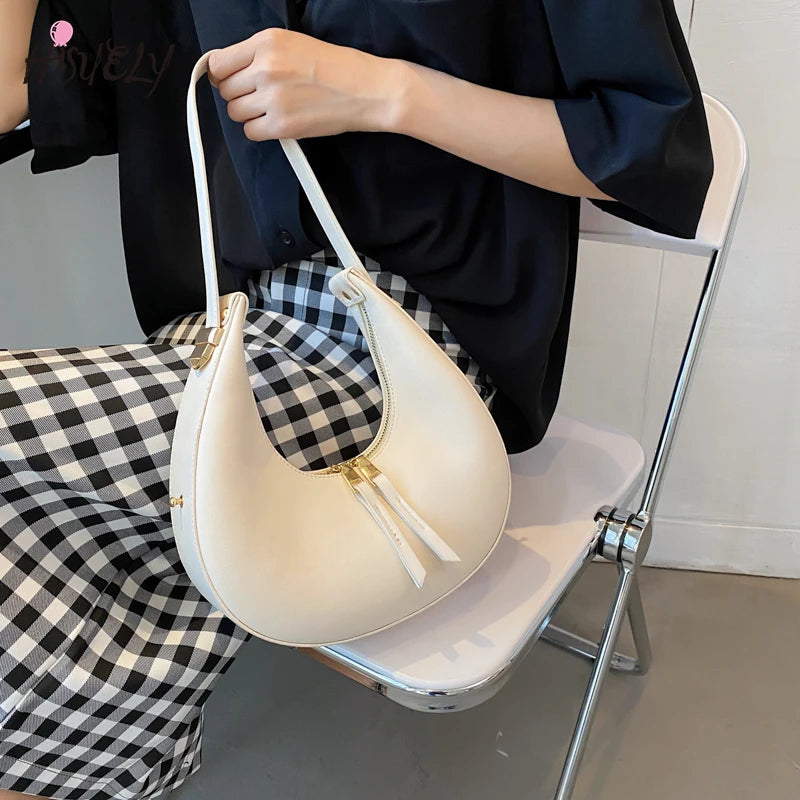 Vintage Leather Tote Bag Soft Women's Handbag Travel Shoulder Armpit Bag