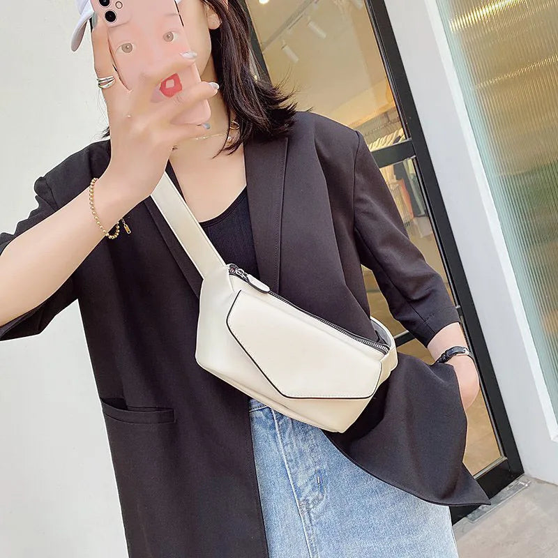 Women's Leather Crossbody Waist Bag for Travel
