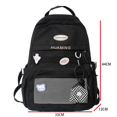 Waterproof Nylon Women Backpack Multi-Pocket Travel Rucksack Schoolbag