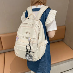 Waterproof Nylon Women Backpack Multi-Pocket Travel Rucksack Schoolbag