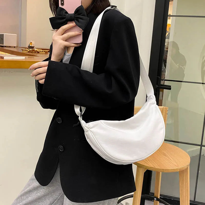 Solid Women Handbag Shoulder Pouch High-Capacity Travel Hand Bag