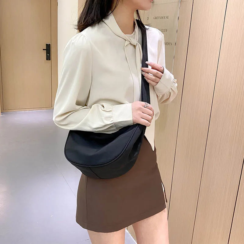 Solid Women Handbag Shoulder Pouch High-Capacity Travel Hand Bag